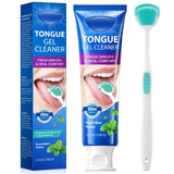 Tongue Cleaner Brush & Gel Kit 3.5 oz for Fresh Breath & Bad Breath