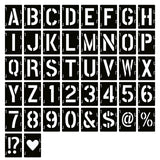 7 Inch Letter Stencils Symbol Numbers Craft Stencils, 42 Pcs Reusable Alphabet Templates Interlocking Stencil Kit for Painting o
