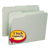 Smead Recycled Folder, One Inch Expansion, 1/3 Top Tab, Letter, Gray Green, 25/Box