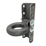 A.A Adjustable C Channel Bracket & 3 Lunette Ring for Trailer Coupler, Raw Steel - 6 Hole 5-Position, 24,000 pound Ring