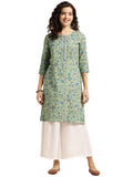 rangita Beige Cotton Knee Length Printed Straight Kurti for Women | Kurta for Women_3XL