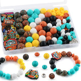 Kovict 100Pcs 12mm 15mm Boot Focal Silicone Beads for Keychain Bracelet Making, 8mm Rondelle Rhinestone Spacer Beads for Pens