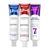 MSDRWIKEY SP-6 Toothpaste, Cooling Fresh Breath, and 7-Pro Whitening Toothpaste Bundle | 6 Probiotics for Oral Health, Fluoride-