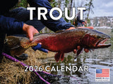 Trout Calendar 2026 Fly Fishing Monthly Wall Calender 12 Month | American Made In The USA