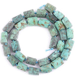 GEM-Inside 30Pcs 8x12mm Natural Blue Africa Turquoise Stone Gemstone Faceted Freeform Tube Column Chakra Beads for Jewelry Makin