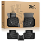 3W Floor Mats Compatible for BMW X5 2019-2024 2025, TPE All Weather Custom Fit Floor Liner for BMW X5 40i 50i 45e M50iM 1st&2nd