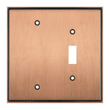 Henne Bery Soft Modern Decorative Wall Plate Switch Plate Outlet Cover (Blank/Toggle, Antique Copper)