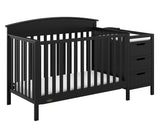 Graco Benton 4-in-1 Convertible Crib and Changer (Black) - GREENGUARD Gold Certified, Crib and Changing -Table Combo, Water-Resi