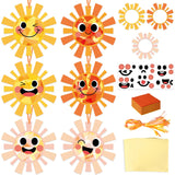 Qyeahkj 36 Set Sun Suncatchers Crafts for Kids DIY Fall Sun Window Tissue Paper Craft Kit Hanging Decor for Autumn Classroom Hom