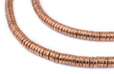 The Bead Chest Copper Snake Disk Beads 6mm, Full Strand of Quality Metal Spacers for DIY Jewelry Design