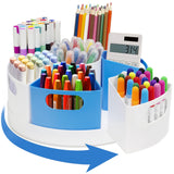 ZERUIDM Rotating Art Supply Organizer Storage Caddy for Kids, 7 Bins Craft Crayon Marker Organizers for School Desk, Lazy Susan