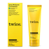 Twice Anti-Cavity Fluoride Toothpaste - Sensitivity Relief, Teeth Whitening & Fresh Breath - Cooling Spearmint Natural Toothpast