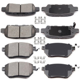 ECCPP D905-7784 D969-7870 Rear & Front Ceramic Disc Brake Pad Set Fit For Nissan Altima 2005-2006,For Maxima 2004-2008,For Muran