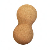 Ecomistiq Textured Surface Peanut Massage Ball Solid Cork Massage Ball Rounded Fitness Gear Drawstring Bag, 16Cm Cork Peanut