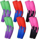 Shyyween 6 Pair Arm Sleeves for Youth Kid, Sun Protection Compression Arm Sleeve for Baseball Basketball Football Sports Gift (B