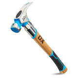 OX 22 oz Framing Hammer Milled Face with Rubber Grip Wood Handle Hammers with American Hickory - Claw Martillos De Construccion