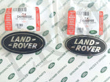 Land Rover About Oval Badges Black ON Silver -New Genuine Parts DAG500160 + DAH500330