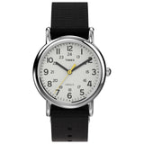 Timex Womens Weekender 31mm Watch - Silver-Tone Case White Dial with Black Fabric Strap