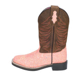 Smoky Children Ariel Pink Glitter, Crazy Horse Western Cowboy Boot, Size 6.5R