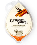 Shortie's Candle Company Cinnamon Vanilla Natural Soy Wax Melts - 1 Highly Scented 3 Oz. Bar - Made with 100% Soy and Natural Fr