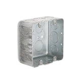 RACO 683SP 4 in. Drawn Square Box, 2-Device Switch Box, 2-1/8 in. Deep, Eleven 1/2 & Six 3/4 in. KO's, 10-Pack,Gray