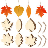 WILLBOND 60 Pieces Unfinished Wooden Maple Fall Leaves Craft Blank Leaf Shape Cutout Thanksgiving Ornament for Thanksgiving Fall