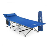 Alpcour Folding Camping Cot - Deluxe Collapsible Single Person Bed in a Bag w/Pillow for Indoor & Outdoor Use - Ultra Lightweigh