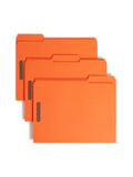 Smead Fastener File Folder, 2 Fasteners, Reinforced 1/3Cut Tab, Letter Size, Orange, 50 per Box (12540)