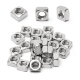100pcs M5-0.8 Square Nuts,M5 Square Nut,304 Stainless Steel,Metric,M5 x 0.8mm Small Nuts Coarse Thread Fasteners for Home Repair