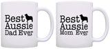 Australian Shepherd Gifts Best Aussie Mom and Dad Ever Australian Shepherd 2 Pack Gift Coffee Mugs Tea Cups White