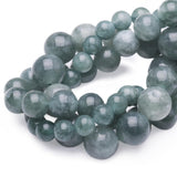 Chicager Natural Stone Beads for Jewelry Making,10mm Blue Jadeite Polished Smooth Round Gemstone Beads for Bracelet Necklace 15
