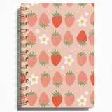 Wfsm Strawberry Notebook Journal, Strawberry Office Supplies, Aesthetic Spiral Notebook Journal For Women, Cute Composition Note