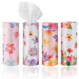Car Tissues Canned Tissue Cylinder Tissue Boxes Perfect for Car Cup Holder Car Tissue Holder (4 Canisters/220 Tissues/3-Ply)