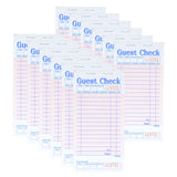 Budgenix Guest Checks Server Note Pads 12 Pack 600 Orders, Pink Guest Check Pads with Bottom Receipt, Waitress Notepad for Resta