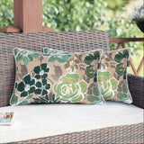 Magpie Fabrics Set of 2 Lumbar Throw Pillow with Insert 12x20 Inch, Outdoor Rectangular Waterproof Home Decorative Toss Cushion