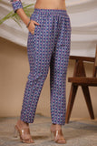 Anni Designer Women'S Cotton Blend Printed Straight Kurta With Pant (Gautami_Blue_X-Large),Blue,XL,,,
