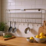 Crew Italy Stainless Steel Wall Mounted Small Ladle Cradle Hook Rail for Kitchen | MultiLevel Kitchen Utensil Holder | Hanging