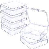 Jetec 6 Pieces Mini Plastic Clear Beads Storage Containers Box for Collecting Small Items, Beads, Jewelry, Business Cards, Game