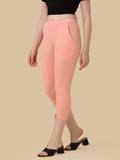 Wedani Women'S Solid Stretch Slim Fit Capri Pants (Large Pink),Pink,30,Polyester,capri,