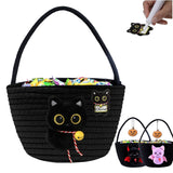 Halloween Bat Candy Basket for Kids - Trick or Treat Bag with Purple or Black-Red Bat Design, Reusable Felt Halloween Bucket for