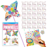 24 Pack DIY Pinwheels Fall Crafts for Kids - Arts and Crafts for Kids 4-6, 4-8 - Fun & Easy Assembly, Bulk STEM Educational Acti