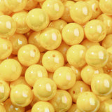 CYEENUT 20mm Acrylic Yellow Beads 60pcs Chunk Bubblegum Bead Beadable Pen Ball Beads for Pen Bag Jewelry Making Necklace Bracele