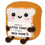 Glydein A Little Toast to Your New Home - Mini Handmade Crochet Toast, Funny Housewarming Gifts New Home New Apartment, House Wa