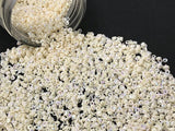The Design Cart 4 mm Off White Lustre Bowl Plastic Sequins Sitara for Embroidery, Embellishing Handbags, Apparels, Art Craft DIY