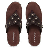 Ortho Joy Doctor Fancy Footwear For Women || Orthopedic Women'S Fancy Slipper/Sandal For Women,Dark Brown,5,B0CS2TQP29