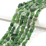 jodaying 6-8mm Natural Green Canada Jade Nuggets Oval Free Tumbled Pebble Semi Precious Gemstone Loose Stone Beads Approx 15.5 i