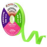 Mandala Crafts 5/8 Inch Lime Green Grosgrain Ribbon for Gift Wrapping - 100 Yard Bulk Fabric Ribbon for Wedding, Party Decor, DI