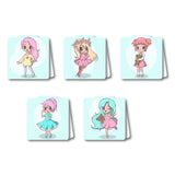 woopme Cute Cartoon Smiley Girl Printed Magnetic Bookmark for Students Kids Book Lovers Readers Gift Magnetic Page Clips Folding