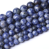 60PCS 6MM Natural Sodalite Beads Round Loose Stone Beads for Jewelry Making DIY Energy Stone Healing Power Bracelet 15