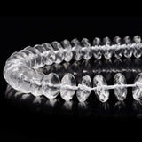 RUBYCA Natural AAA Grade Quartz Crystal Clear Rondelle Faceted Beads Jewelry Making (1 Strand, 10mm)